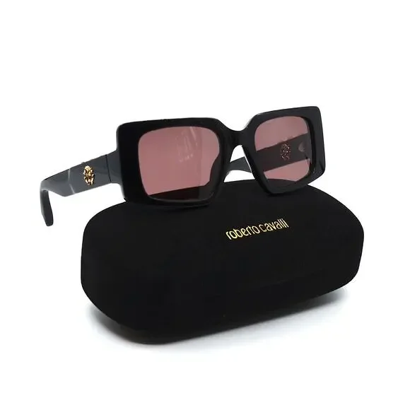 NEW ROBERTO CAVALLI SRC039S 700Y BLACK PURPLE LENS AUTHENTIC SUNGLASSES - Picture 6 of 13